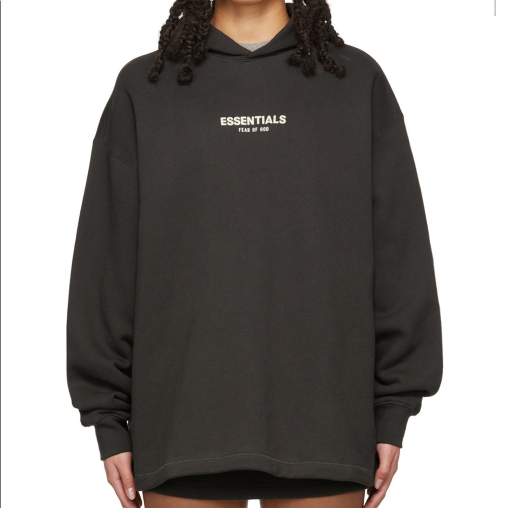 FEAR OF GOD ESSENTIALS Black Hoodie (XL)